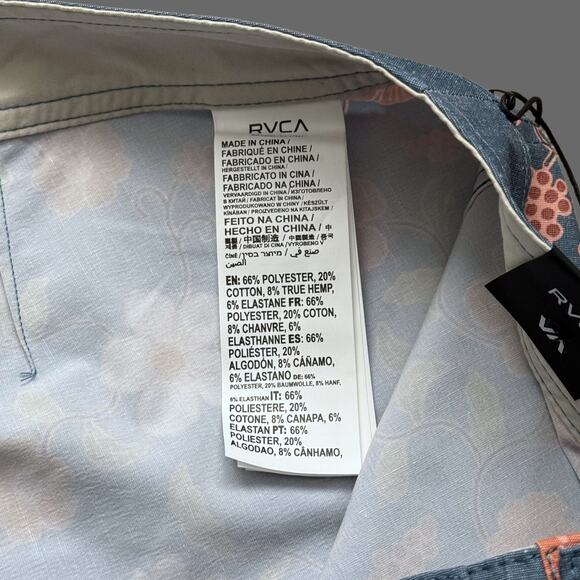 RVCA Men's Fixed Waist 18" Boardshort Altas Trunk Multicolor Floral Size 38 NWT - Picture 5 of 8